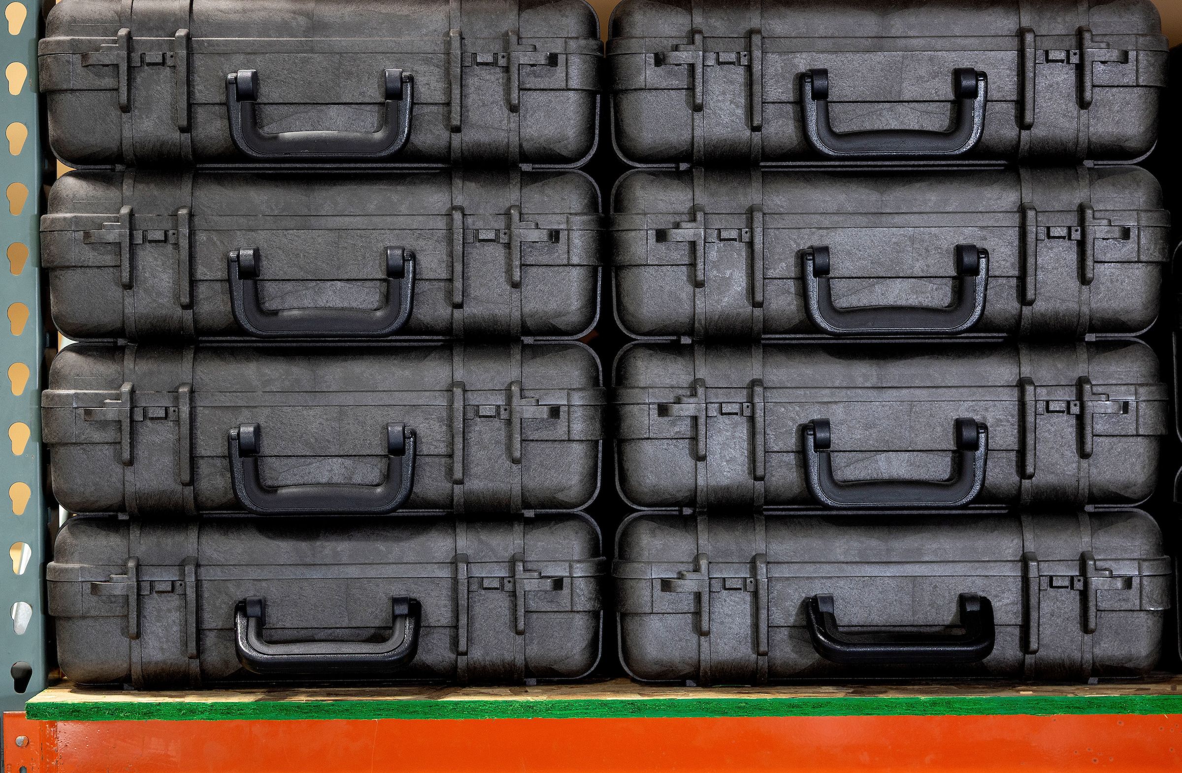 Stacked RF-protective equipment cases